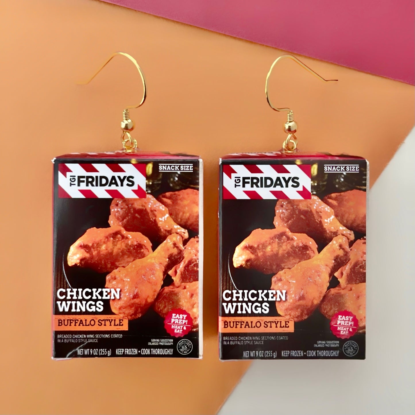 TGI Fridays Buffalo Style Chicken Wings Mini Brands Earrings