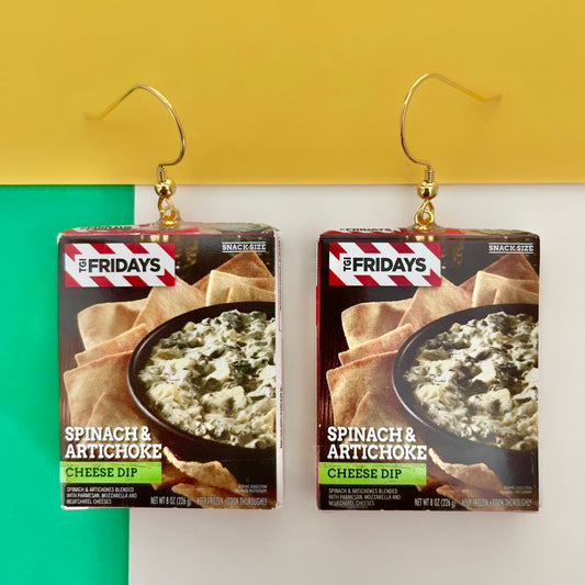 TGI Fridays Spinach & Artichoke Cheese Dip Mini Brands Earrings
