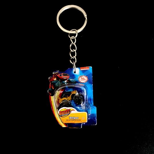 Blaze Car Stripes Mini Brands Keychain
